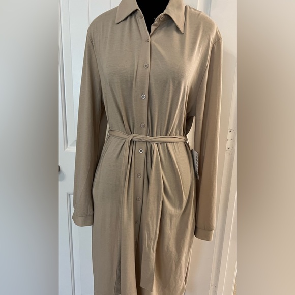 Lularoe tan belted shirt dress - Picture 1 of 4